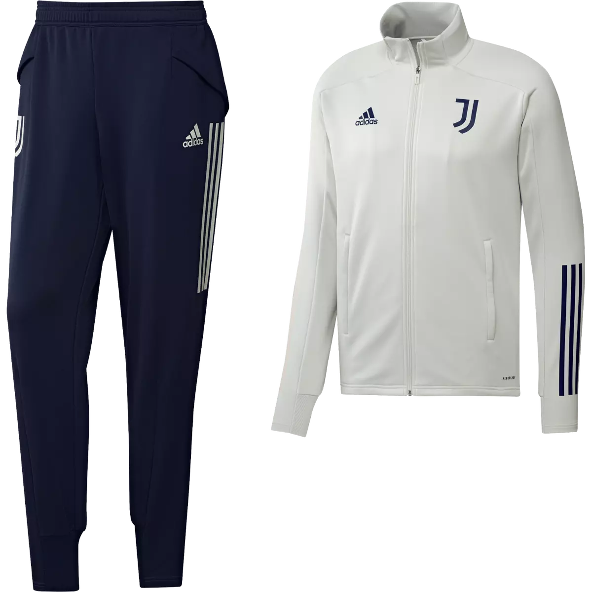 Tuta juventus adidas uomo calcio juve felpa con zip e pantalone bianca  2020/2021