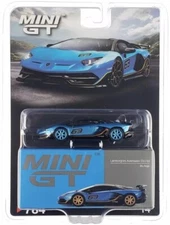 Chase! Mini GT 1:64 Lamborghini Aventador SVJ 63 Blu Aegir Diecast Car MGT00784