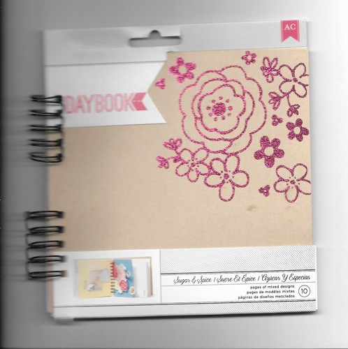American Crafts Tagesbuch Journal NEU Blumen Glitzer 6 x 6 Spirale 2012 - Bild 5 von 8