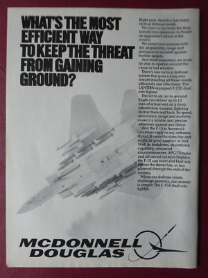 4/1984 PUB MCDONNELL DOUGLAS USAF F-15E EAGLE ATTACK FIGHTER ORIGINAL ANZEIGE