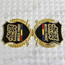 Gold Jdm Mugen Power Metal Emblem Car Trunk Side Wing Fender Badge Sticker X2 Gold Jdm Mugen Power Metal Emblem Car Trunk Side Wing Fender Badge Sticker X2