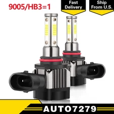 4-Sides 9005 HB3 LED Headlight Bulbs Conversion Kit High Beam Super Bright White