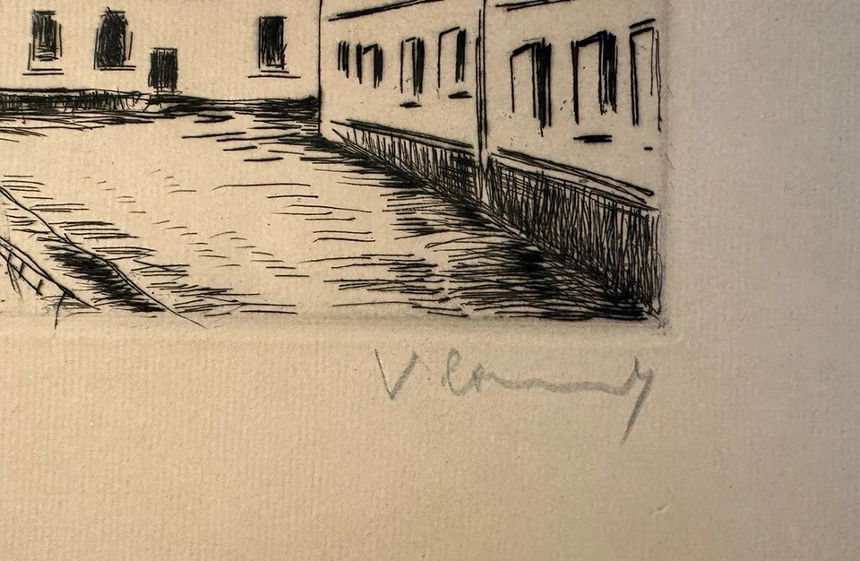 Maurice Vlaminck, „Aspect de la Grand Rue“ 1953, Radierung, signiert. - Bild 3 von 4