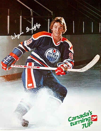 SPORTS POSTER WAREHOUSE WAYNE GRETZKY Vintage Original Edmonton Oilers 1982 Feelin' 7-Up 19x25 POSTER