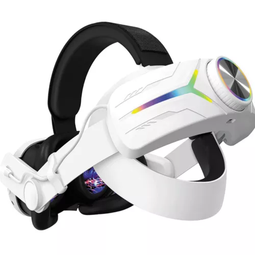 For Meta Oculus Quest 3 VR Headset With 8000mAh Battery LED RGB Elite Head Strap