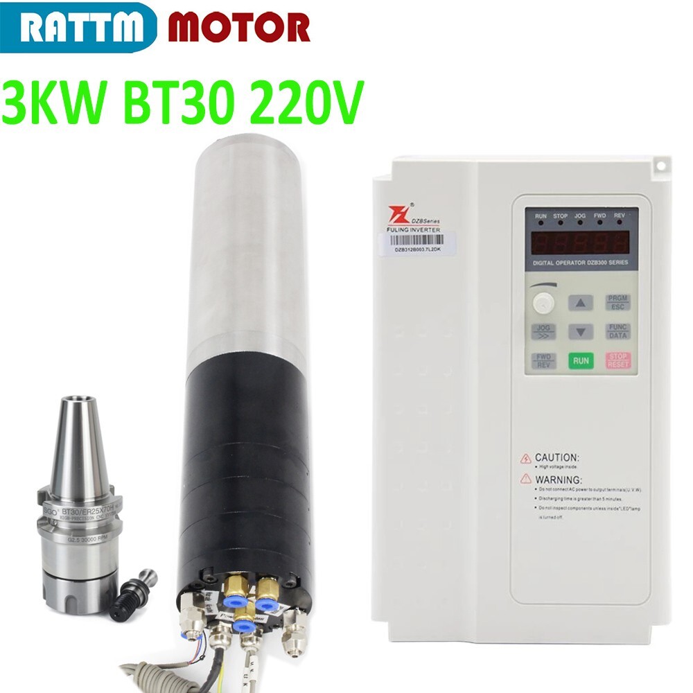 3KW BT30 220V CNC Router Milling ATC Water Cooled Spindle With FL