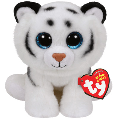Ty Beanie Baby Tundra The Tiger 6'' 15cm MWMT Soft Black& White Fur w/ Blue Eyes