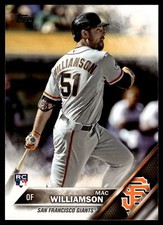 2016 Topps Mac Williamson #397 San Francisco Giants Rookie RC Baseball Card