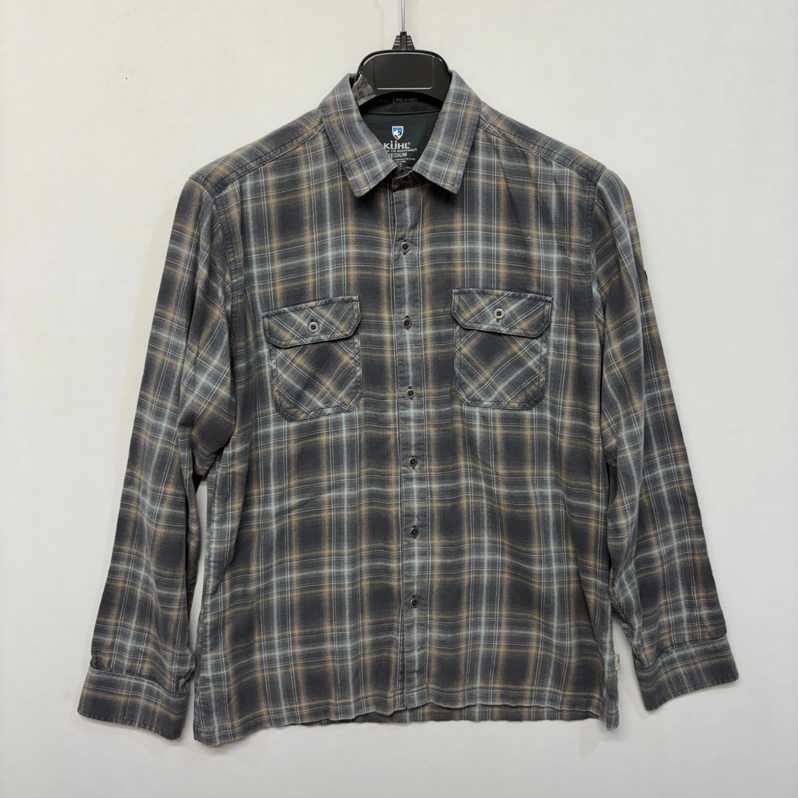 Kuhl Men Outdoor Hiking Dillingr Flannel Shirt Top Size Medium Plaid C008 -1