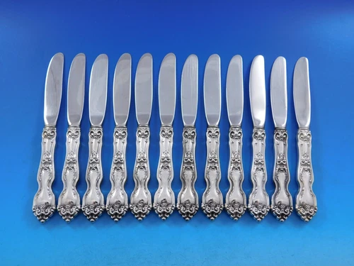 La Reine by Wallace Sterling Silver Butter Spreader HH Modern Set 12 pcs 6 3/8"