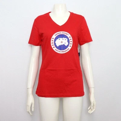 Canada Goose 6114L V-Neck T-Shirt für Damen in Rot 6114L 152317901 - Bild 1 von 4