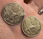 Lot of 2 Vintage SILVER ISSUE EAGLE 2 GRAM .999 SILVER ROUNDS Fractional VTG