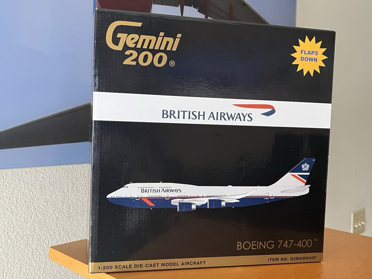 Gemini200 Boeing747−400 BRITISH AIRWAYS BRITISH AIRWAYS Boeing 747-400 Gemini200 1:200 G2BAW840F Reg. G