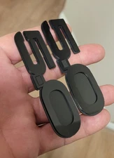 5.0 Car Emblem Badges Set of (2) Racing Aggressive Matte Black on Black Fender 