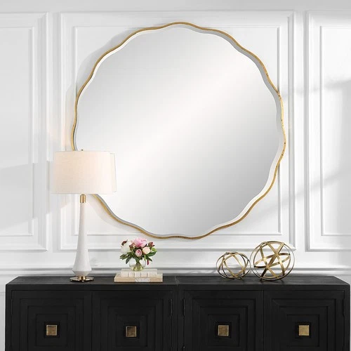 Uttermost 09943 Aneta 60" Diameter Circular Beveled Accent Mirror - Gold - Picture 4 of 6