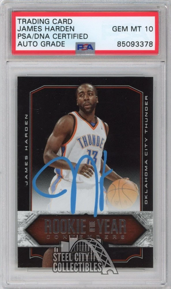 James Harden 10 Graded Basketball Autographed Sports Trading Cards