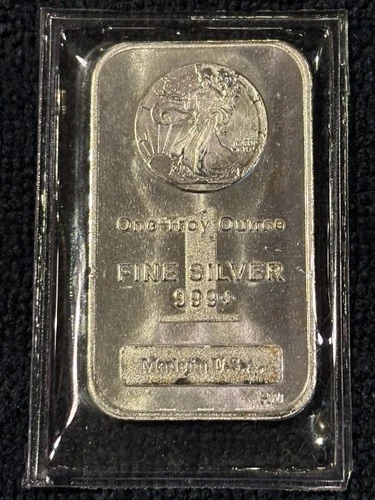 1 oz. Highland Mint Silver Bar Walking Liberty Design .999+ Fine Silver