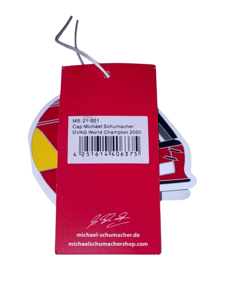 全新/NOS 限量版 F1 迈克尔·舒马赫 世界冠军 2000 红色帽子 — 第 4/4 张图片