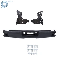 Black Rear Step Bumper Assembly For Chevy Silverado Sierra 1500 2014 2015-2018