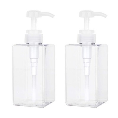 Pump Bottle, Refillable Plastic Empty Lotion Soap Dispenser 15oz/450ml, Clear 
