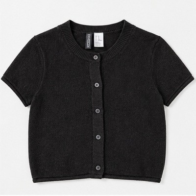 Divided by H&M Women s XS Dark Brown Lightweight Knit Crew Neck Button Cardigan