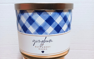 Bath & Body Works - Scented Candle - Gingham - 14.5 oz - 3 Wick - NEW