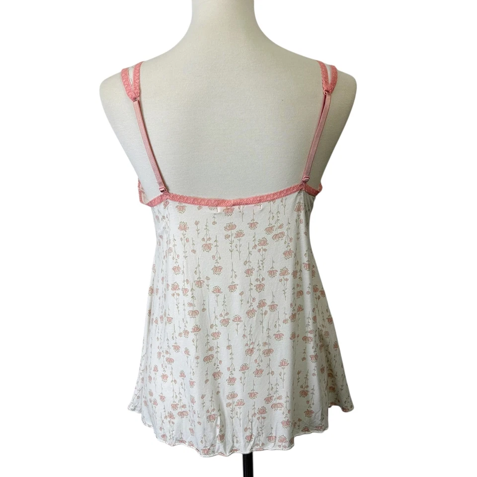 Victoria's Secret Y2K Babydoll Майка женский размер большой белый розовый цветочный - Изображение 2 из 4