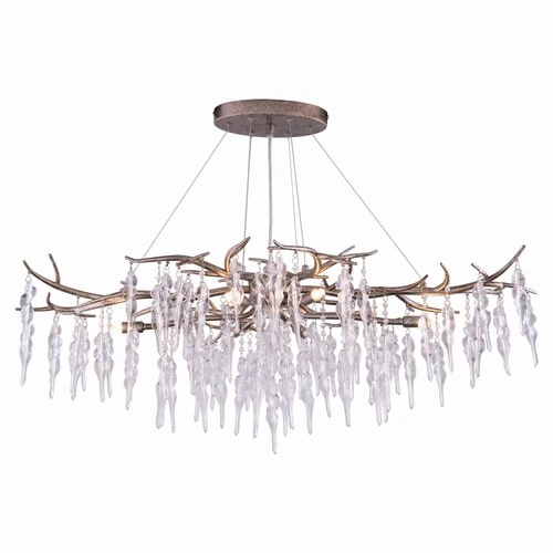 Rainier 6-Light Linear Chandelier in Glam and Waterfall Style 19 Inches Tall and - Picture 1 of 4