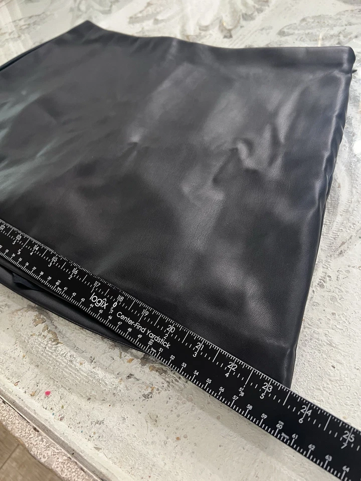 NEW Abercrombie and Fitch Scarlett Vegan Leather Mini Skort L Solid Black Skort - Image 4 of 4