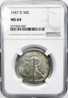 *1947 D WALKING LIBERTY HALF DOLLAR* *NGC MS64* NR #G4184