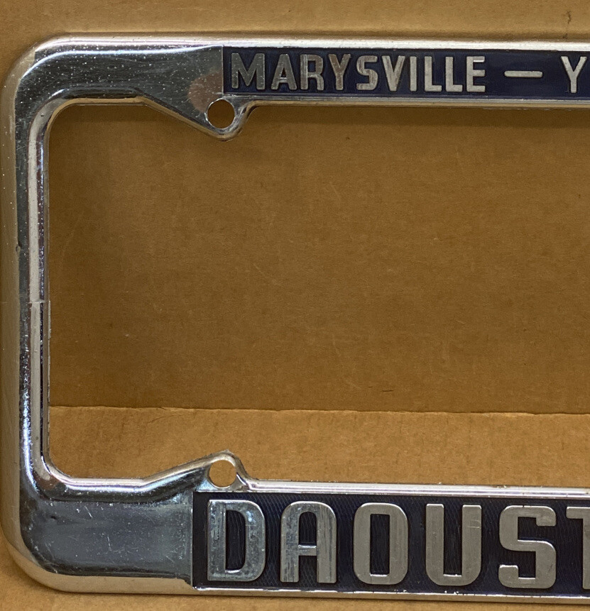 RARE 19561960s CHEVROLET DAOUST ( MARYSVILLEYUBA CITY CA.) LICENSE