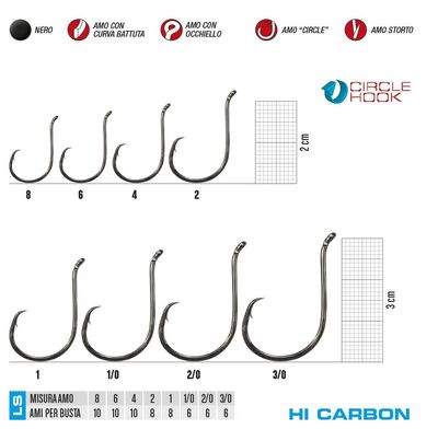 AMI OCTOPUS CIRCLE SIZE 1/0 GAMAKATSU HOOKS OCCHIONI FISHING BOLENTINO ANZUELOS