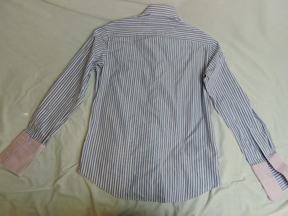 Bugatchi Uomo мужской стриптиз платье рубашка Sz XL хлопок длинным рукавом розовый 18 34/35 - Изображение 2 из 4