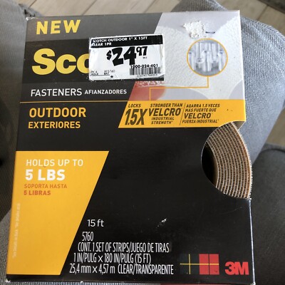 3M Scotch Outdoor Fasteners – 1 Inch X 180 Inches, Holds Up To 5 Pounds