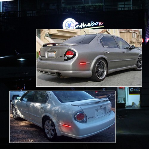 For 00-03 Nissan Maxima Rear Side Fender Marker Lights Clear Lens Red LED 1 Pair - Picture 10 of 11