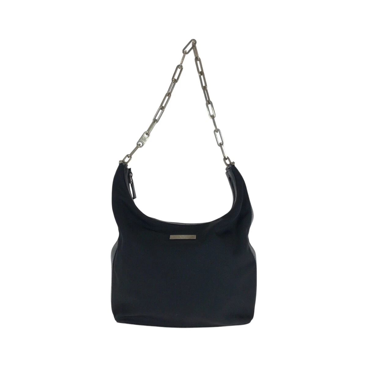Sac à bandoulière chaîne GUCCI 001 3374 noir argent matériel nylon GG