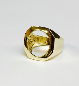 Details About 14k Yellow Gold Mens Coin Ring For 110 Oz American Eagle Coin Mounting Only