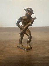 Antique WWI GREY IRON Metal Toy Soldier - G-29 U.S. Doughboy Infantry Charging