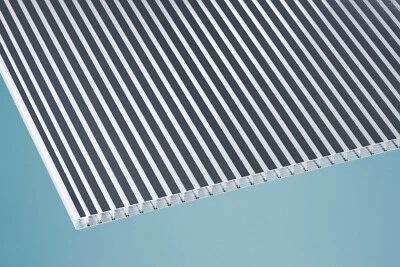 Gutta Polycarbonat Stegplatte 16 mm gestreift anthrazit