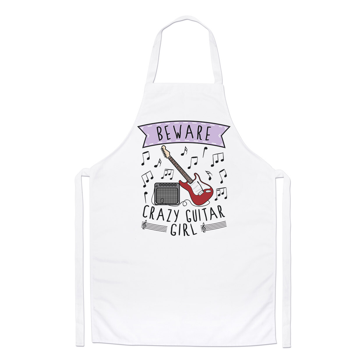 Beware Crazy Guitar Girl Chefs Apron Music Rock Musician Daughter Funny Cooking