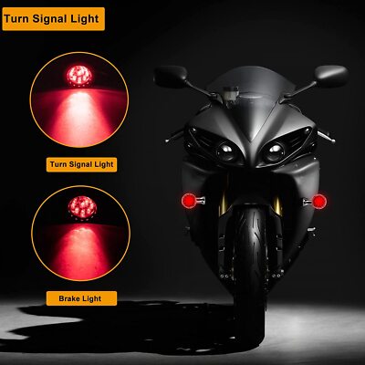 Motorcycle Chrome LED Turn Signal Brake Lights For Harley