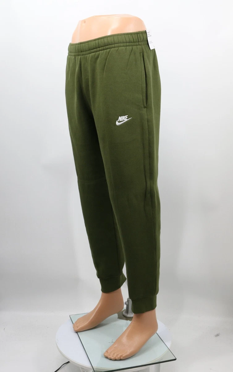 NIKE CLUB FLEECE MENS JOGGING BOTTOMS UK M KHAKI GREEN EM
