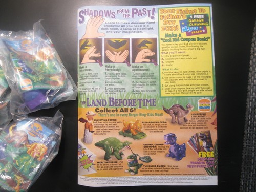 The Land Before Time "Complete 6 Toy Set Plus Booklet" NIP Burger King 1997 - Bild 9 von 9