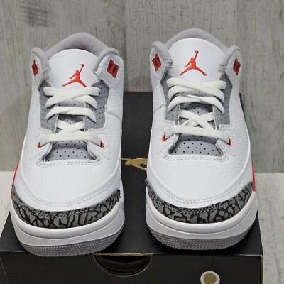 Child Size 12c - Nike Air Jordan 3 Retro Fire Red (2022)(PS