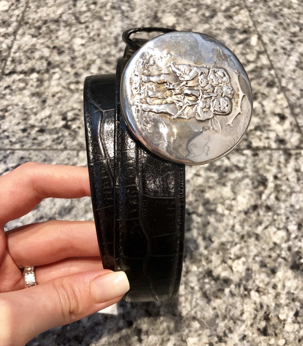 Lyn Gaylord New York Black Crocodile Sterling Silver Belt  display picture 1