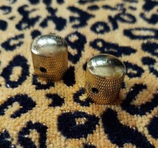 telecaster control knobs 2 gold vintage dome style 6mm shaft allen key