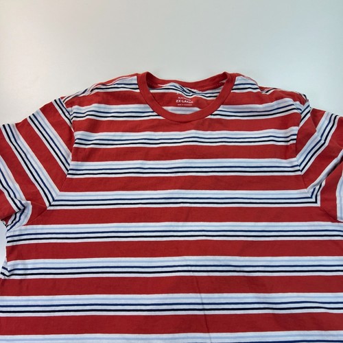 J Crew Shirt Mens 2XL XXL Slim Washed Red Striped Crew Neck Preppy - Picture 2 of 7