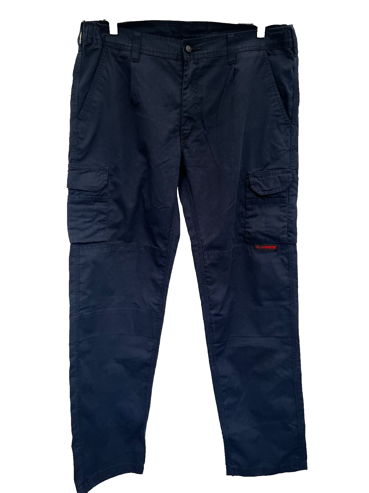 Master Navy Work Cargo Trousers - W36 L32 Polyester Blend Mens