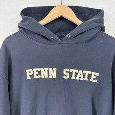 PENN STATE Hoodie Men's L CHAMPION NITTANY LIONS PSU Sweatshirt Pullover Blue