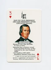 #TN28173 ANDREW JOHNSON #3H President Info Trading Card